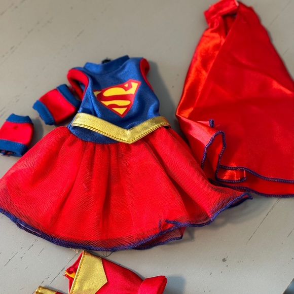 Little Supergirl Costume Fits 14.5" Wellie Wisher American Girl Doll Clothing - Picture 1 of 3